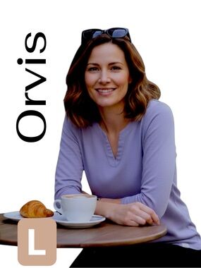 Orvis Orchid 3/4 Sleeve Cotton V-Neck Top